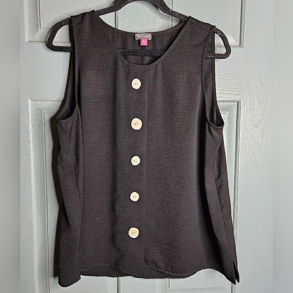 Vince Camuto, button down tank, size XL, black